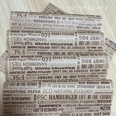 Giấy Gói Hamburger In Sẵn Chống Thấm Dầu Mỡ – Giấy Gói Đồ Ăn 30x30cm